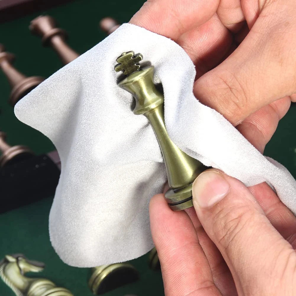 Большой металлический Международный набор шахматных фигур со складным