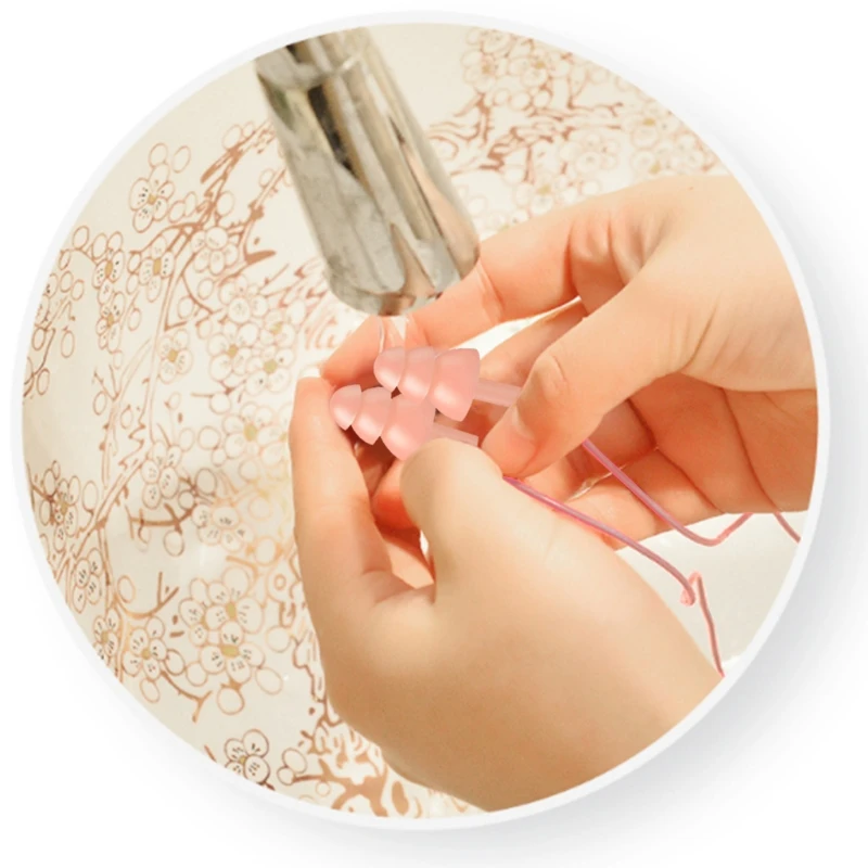 

1 Pair Waterproof Hypoallergenic Noise Reduction Reusable Silicone Earplugs