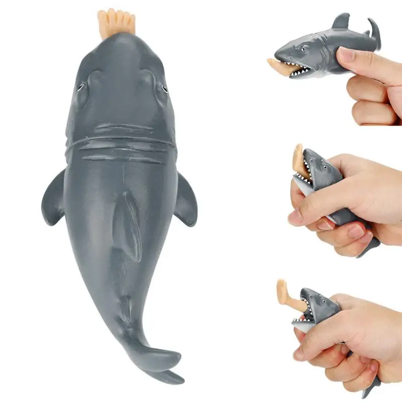 

Biting Leg Shark Squeeze Toy Elastic Stress Relief Toy Creative Trick Gifts Fun Evil Novelty Gag Toys Practical Jokes Shark Toy