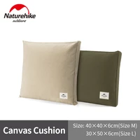 naturehike outdoor canvas cushion 100 goose feather filling portable camping soft back pillow back supporter home office chair