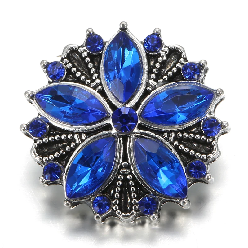 6 шт./лот новинка ювелирное изделие со стразами 18 мм смешанные синие кнопки