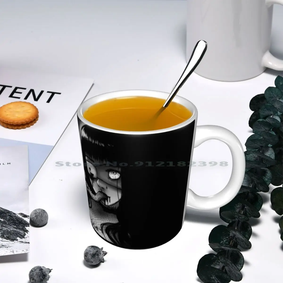 A Horrific Surprise Ceramic Mugs Coffee Cups Milk Tea Mug Horror Manga Alternative Creepy Dark Gothic Goth Anime Blood Monster | Дом и сад