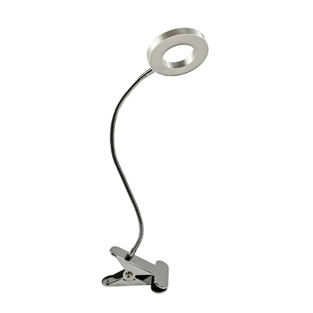 

LED Modern Minimalist Dormitory Cool USB Reading Learning Eye Protection Metal Hose Long Arm Book Clip Table Lamp