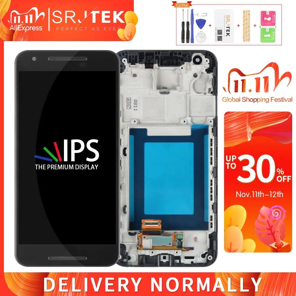 Srjtek экран для LG Google Nexus 5X ЖК дисплей сенсорный дигитайзер Датчик стеклянная рамка