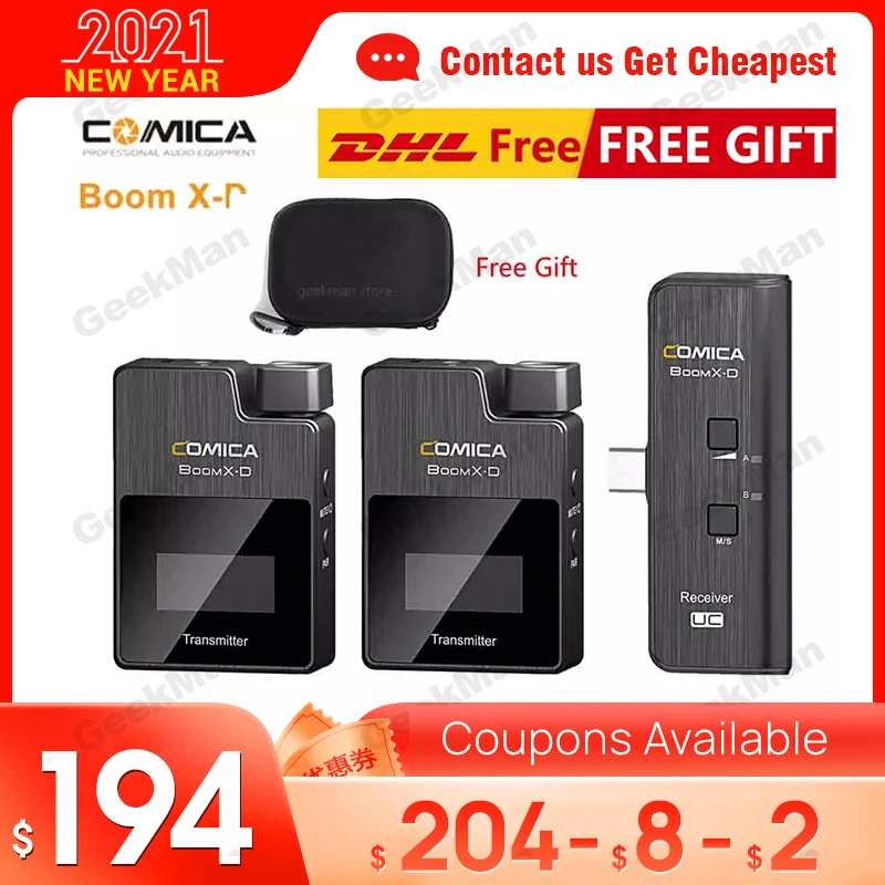 В наличии COMICA BoomX D D1 D2 UC1 UC2 2 4G беспроводной микрофон для смартфонов передатчик
