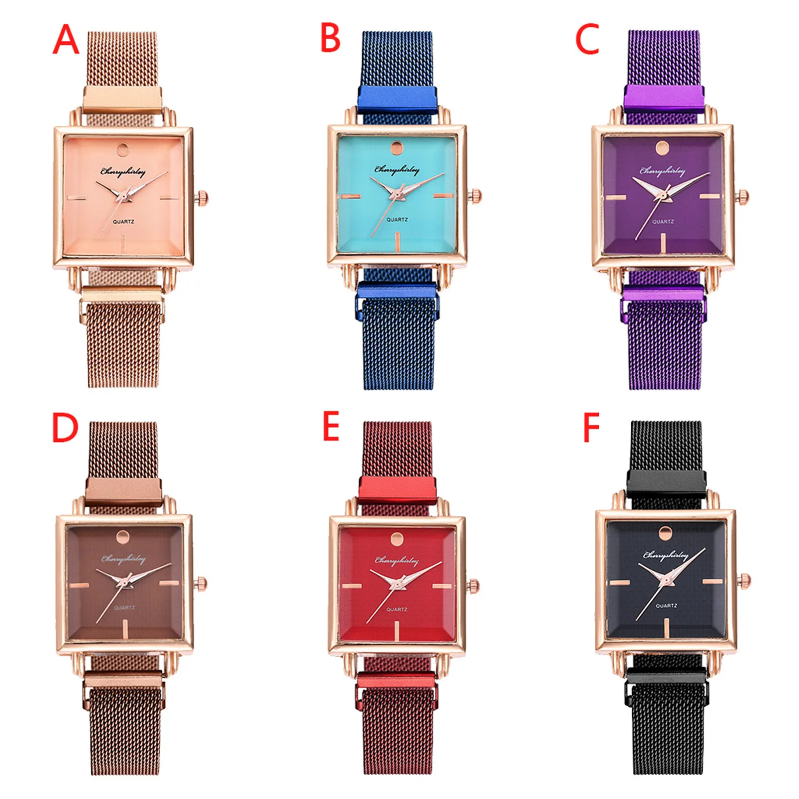 

2pcs Bracelet Watch Quartz Stainless Steel Alloy Strap With Square Mini Dial Rose Gold Mesh Luxury Women Watches Reloj Mujer