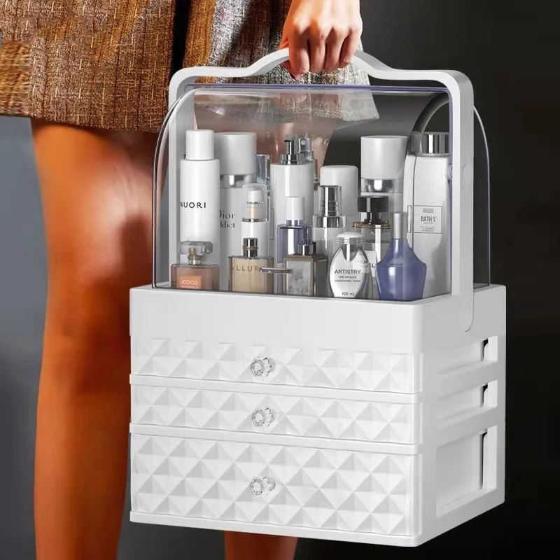 

Вместительная многофункциональная водонепроницаемая коробка для хранения косметики, прозрачный ящик, Настольная коробка для хранения, ко...