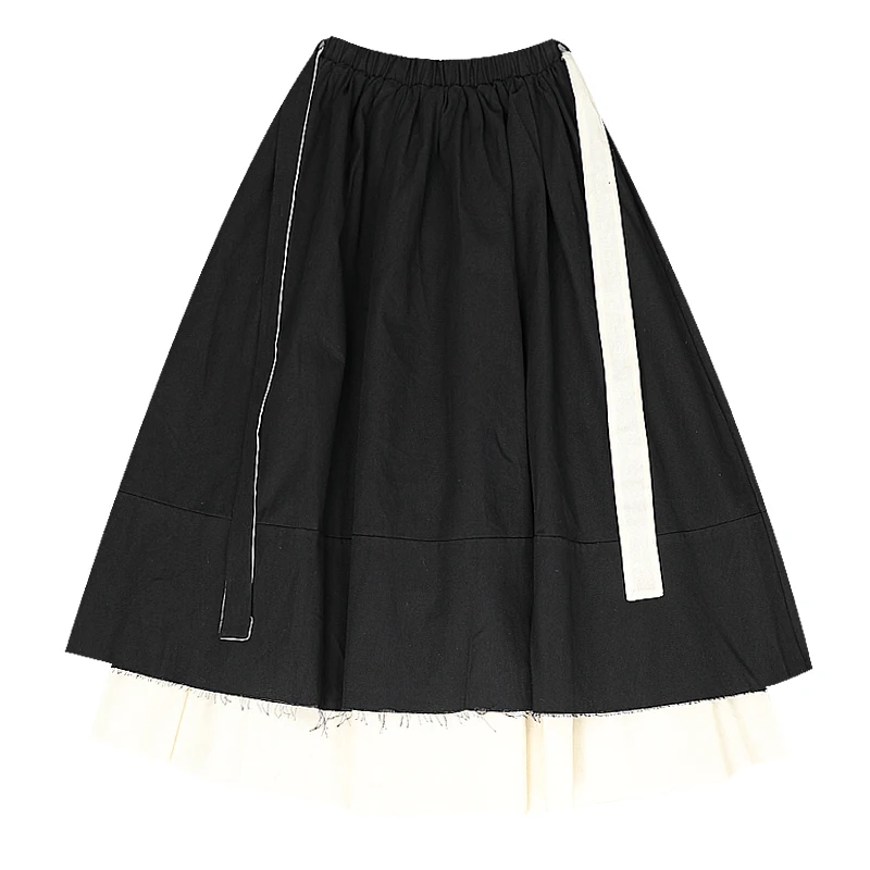 

XITAO Women Pleated Skirt Fashion New Elastic Waist 2020 Winter Minority Double Seam Raw Edge Minority Casual Skirt ZY2709