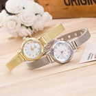 Женские серебряные наручные часы из нержавеющей стали с сеткой и маленьким циферблатом оптом