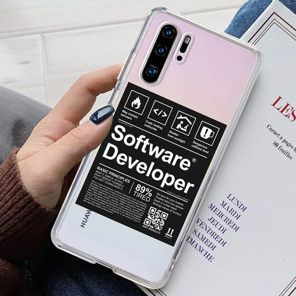 

Hot Cute Bar Code Phone Case For Huawei P40 Lite Case P20 P30 Pro P10 Honor 8X 10 20i For Huawei Mate 20 Etui Silicone Coque