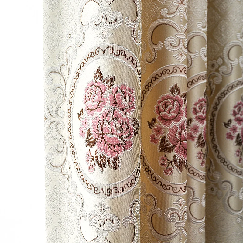 Пользовательские шторы Европейский гостиная роскошный жаккард красный