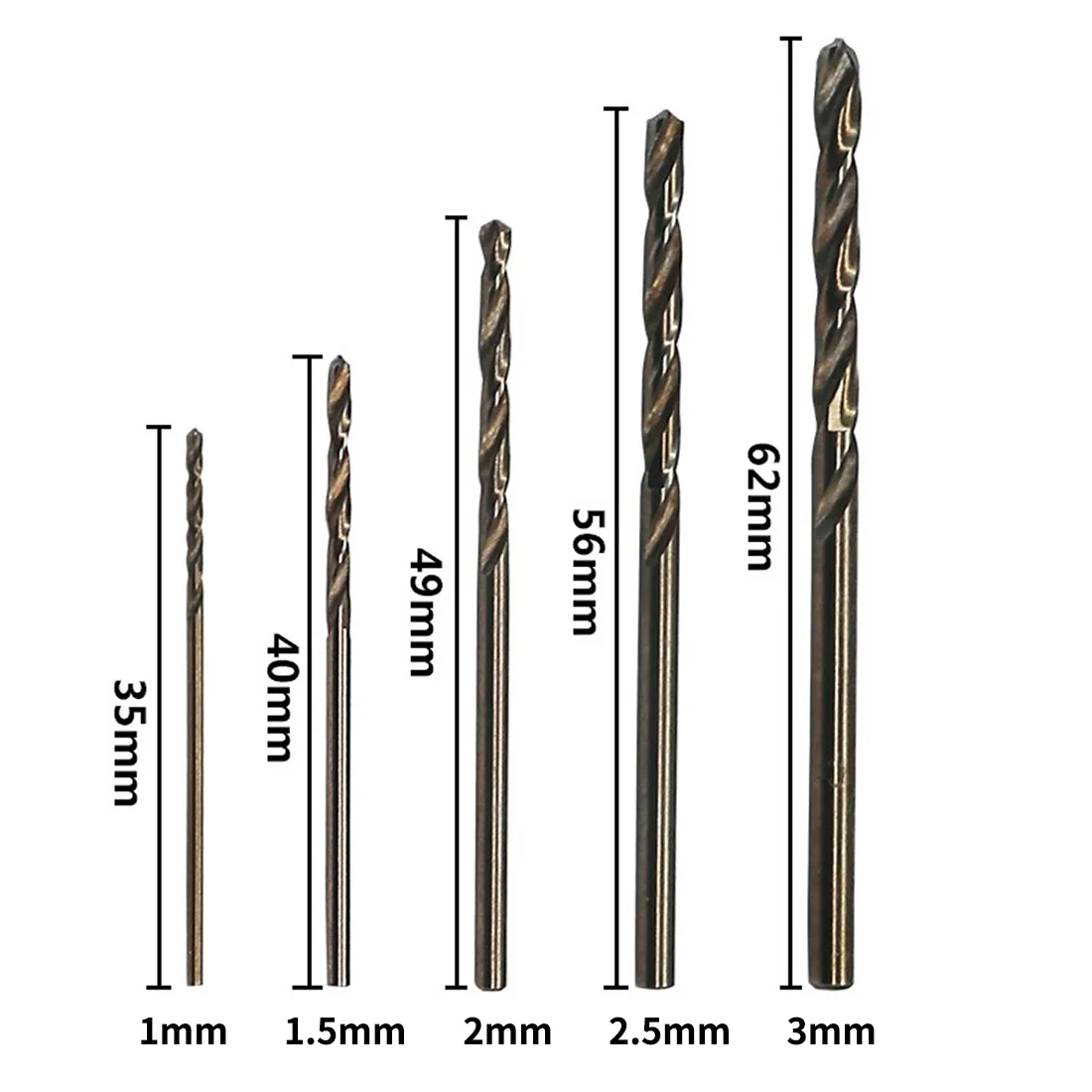 

1mm/1.5mm/2.0mm/2.5mm/3.0mm 1pc/10pcs Cobalt HSS Twist Drill Hole M35 Stainless Steel Tool Set Ground Metal Reamer Tools