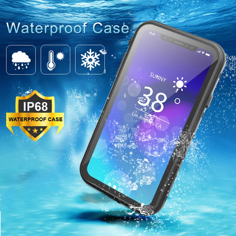 Waterproof Case For iPhone X XS Max XR Phone Shell Shockproof Dustproof Cover Protective Coque Swimming Diving Underwater |