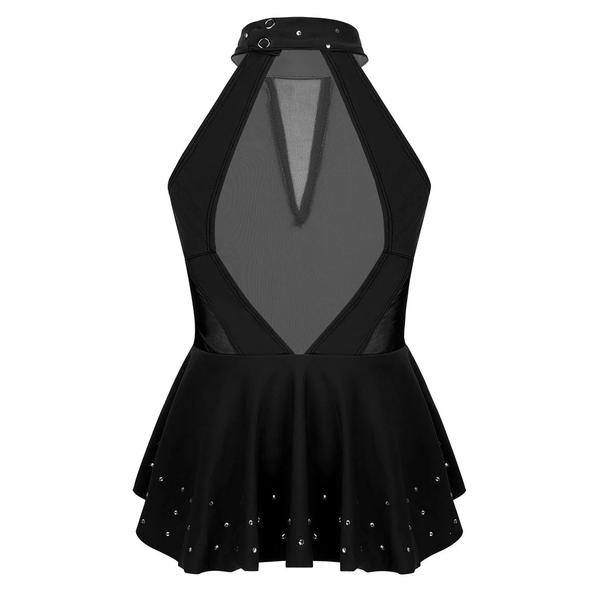 Kids Girls Gymnastic Leotard Shiny Glitter Mesh Splice Ballet Dance Dress for Modern Contemporary Ballroom Stage Performance