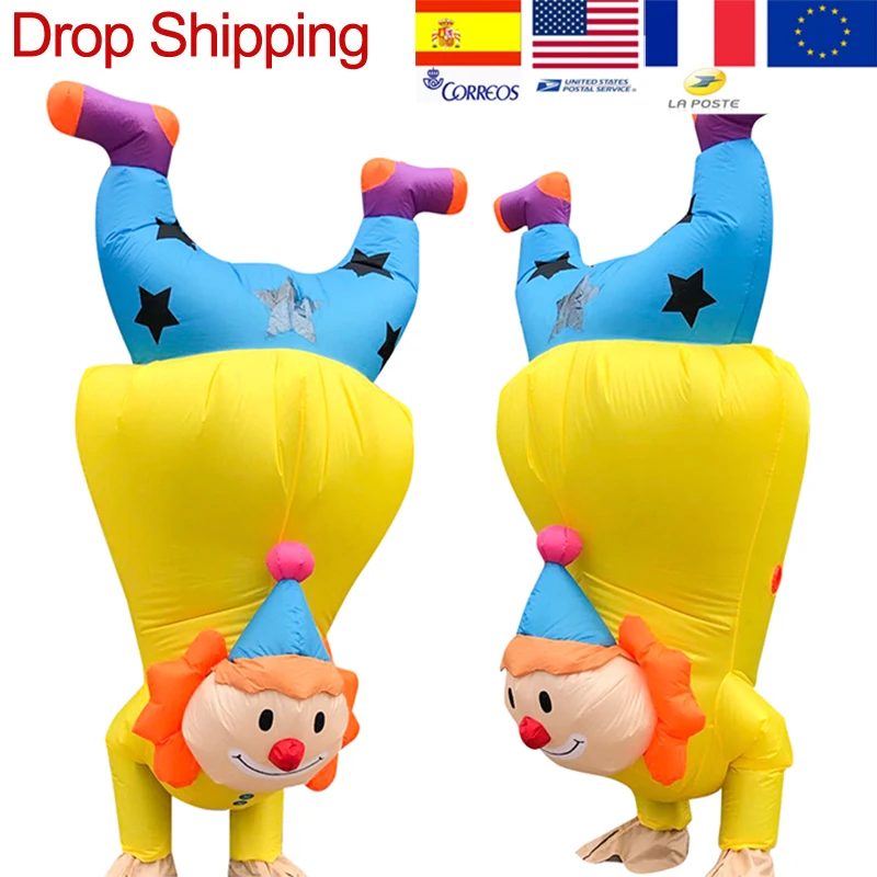 Надувной костюм забавный стойку клоуна для вечеринки мужчин и женщин Крупного