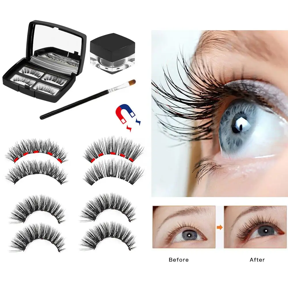 

Magnetic Eyeliner Cream 2Pair A Five Magnetic False Eyelashes Eyeliner Brush Natural Waterproof Magnetic False Eyelashes Kit