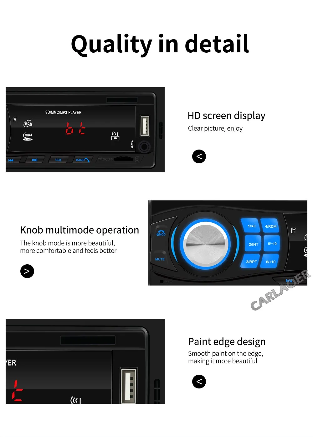 Bluetooth Autoradio 12V Car Stereo Radio FM Aux-IN Input Receiver SD USB In-dash 1 din Car MP3 Multimedia Player