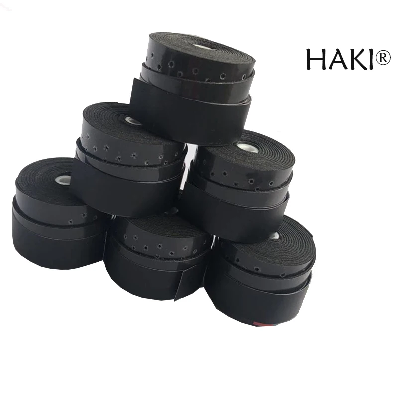 10 шт. HAKI черные липкие теннисные ручки Overgrip перфорированные технические ракетки