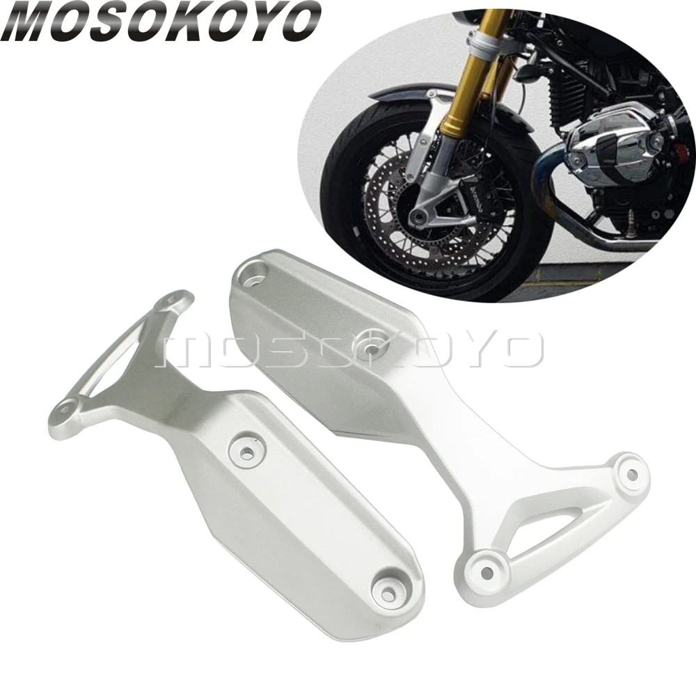 

1 пара мотоцикл алюминиевый переднее крыло Боковая поддержка кронштейн серебряный для BMW R NINE T R9T 2014 2015 2016 2017 2018
