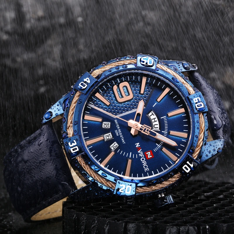 Часы NAVIFORCE мужские стальные водонепроницаемые кварцевые с датой | Наручные часы