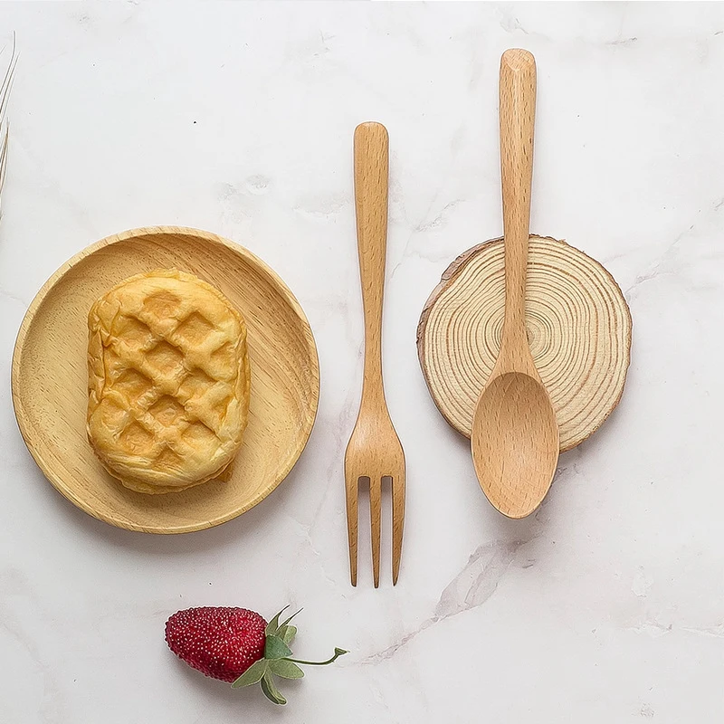 12 шт Плетеный абажур из натурального дерева ложка и вилка набор Кухня столовые