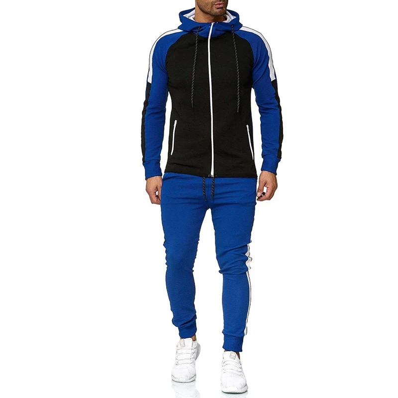 

Free Shipping Striped Fashion Tracksuit Set Men The spring and autumn period and the man zipper suit sport suit