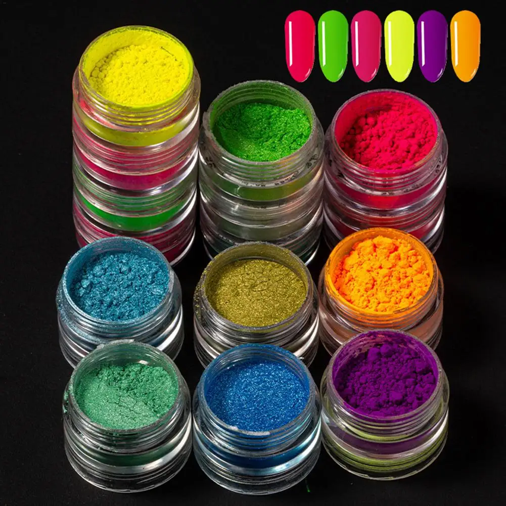 

6 Color Pigment Nail Powder Blending Powder Pearlescent Nail Art Pearlescent Pearl Pigment DIY Decoration Paint Cosmetic Makeup