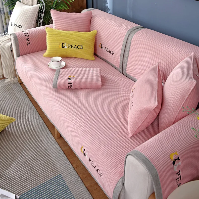 

Плюшевый чехол для дивана, Европейский Универсальный чехол для дивана, нескользящий чехол для дивана, для декора гостиной