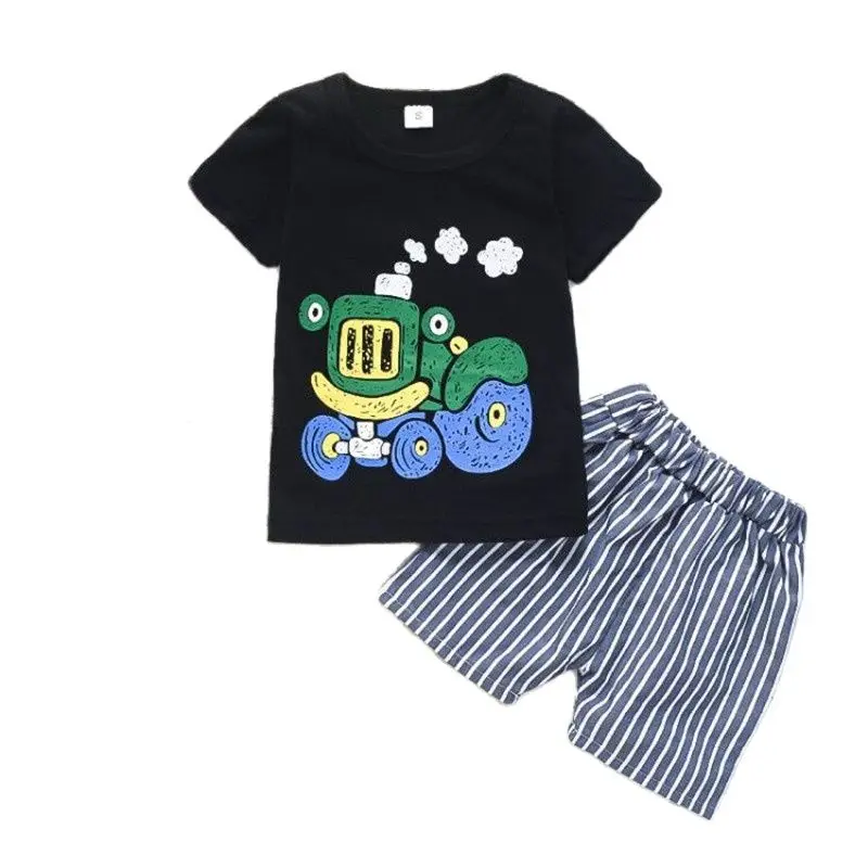 BibiCola/новый летний комплект одежды с рисунком для маленьких мальчиков топ на
