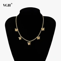 vgh evening party accessories for women butterfly alloy gold 2021 fashion new office lady necklace female accessories tiode