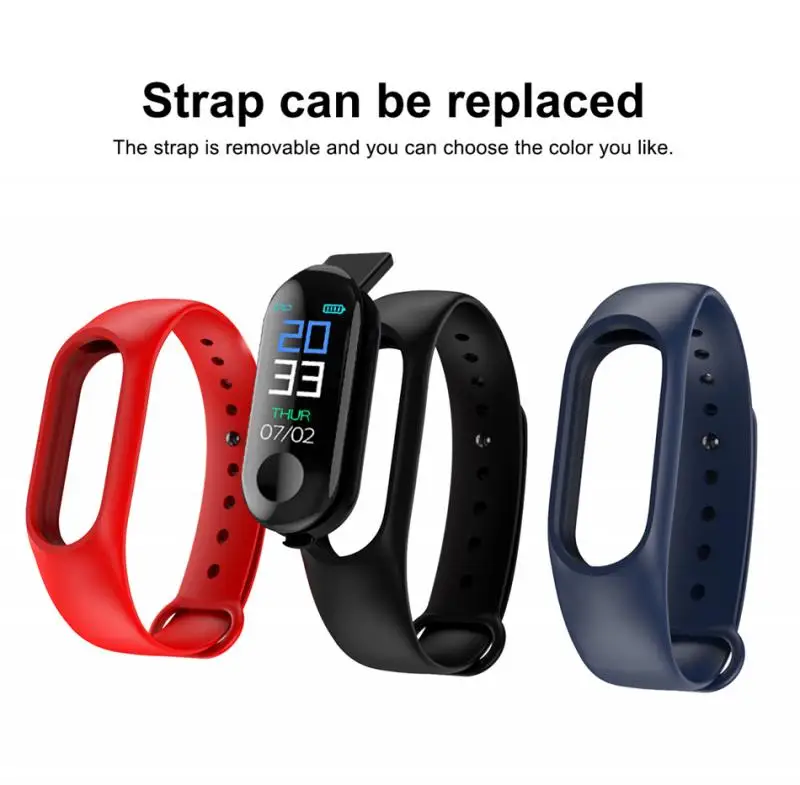 

2021 Detachable Screen Smart Bracelet Sports Pedometer M3 Fitness Watch Running Walking Tracker Heart Rate Smart