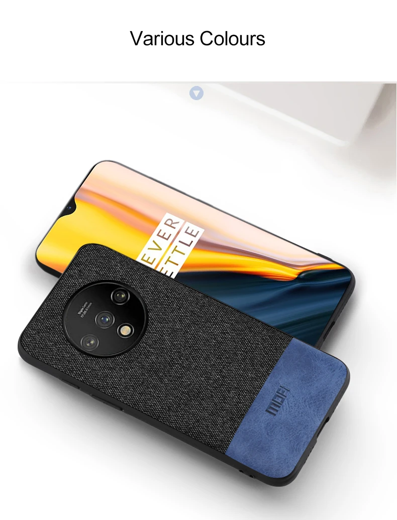 Для oneplus 7t чехол противоударный MOFi one plus 7t pro ткань силиконовый корпус coque 1+ 7t задний жесткий чехол