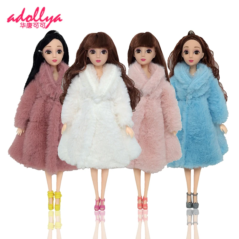 

Adollya BJD Doll Accessories Clothes Long Sleeve Soft Fur Coat Tops Winter Warm Casual Clothing Suitable for 1/6 BJD Dolls