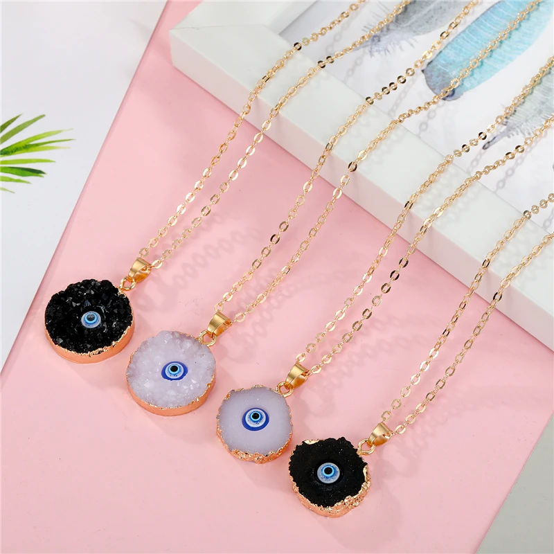 Женское Ожерелье с кулоном dayooff Harajuku искусственный Агат цепочки сердечком из