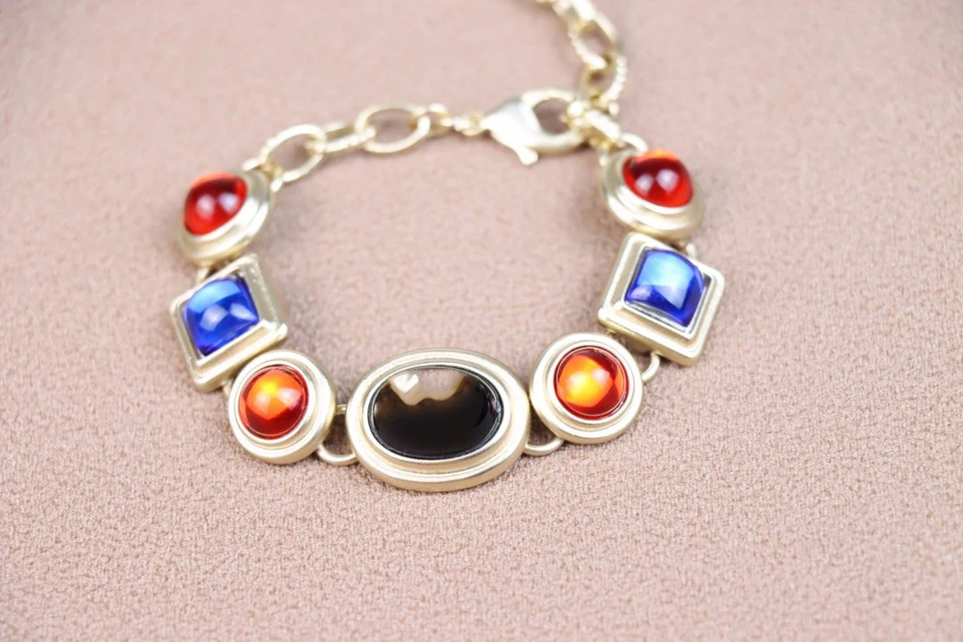 

Brand Trend Jewelry Colored Gem Bracelet Jewellery Gold And Silver Birthday Party Everyday Wear Bracelet