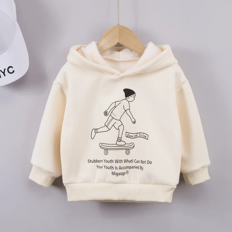 0-5Years Autumn Winter warm Toddlers Outfit Clothes Set Baby Boys Soft Velvet Hooded Top Trousers Girls clothing suits 2Pcs sets