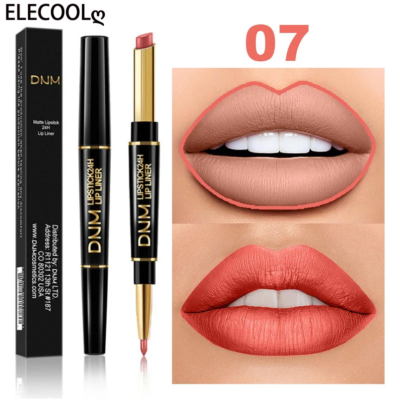 

Матовая губная помада ELECOOL 2 в 1, лайнер для губ, водостойкая губная помада, долговечный карандаш для губ