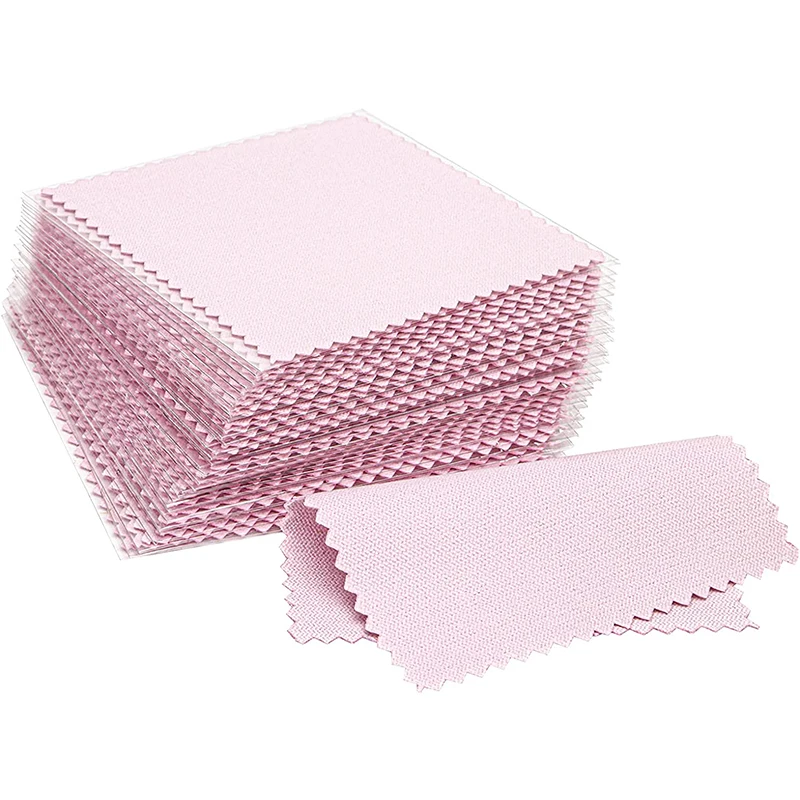 

100pcs Premium Jewelry Polishing Cleaning Cloth, Silver Polishing Cloth Individually Wrapped, for Sterling Silver, Gold, Ring