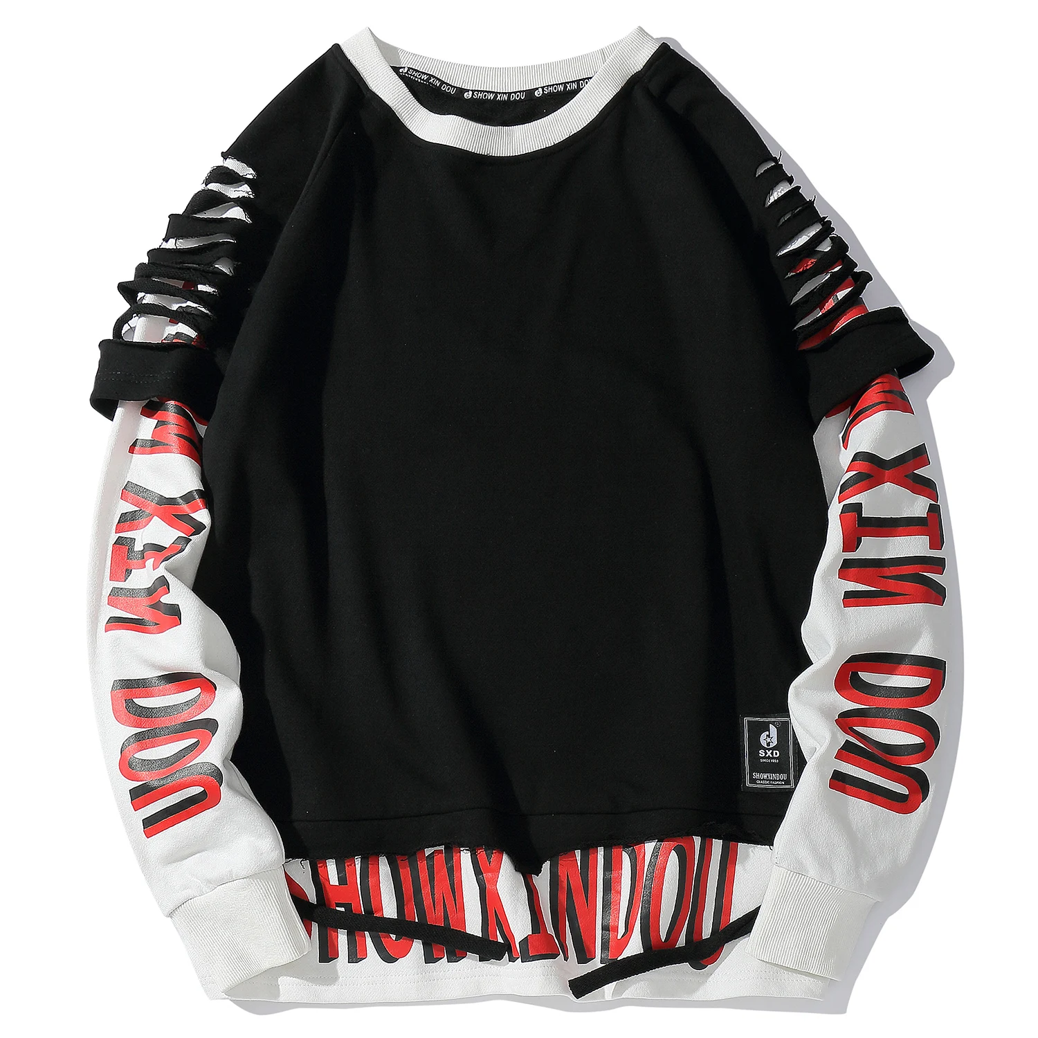 Aelfric Eden поддельные две части отверстие с буквенным принтом мужские толстовки 2019