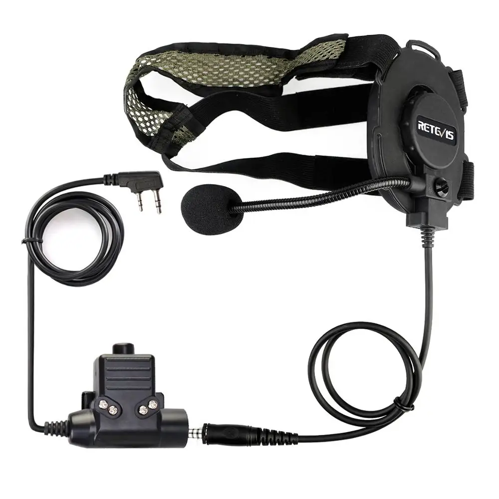 2-1Retevis EH060K High Quality Tactical Headset Military Headset With PTT Headphone For Walkie Talkie