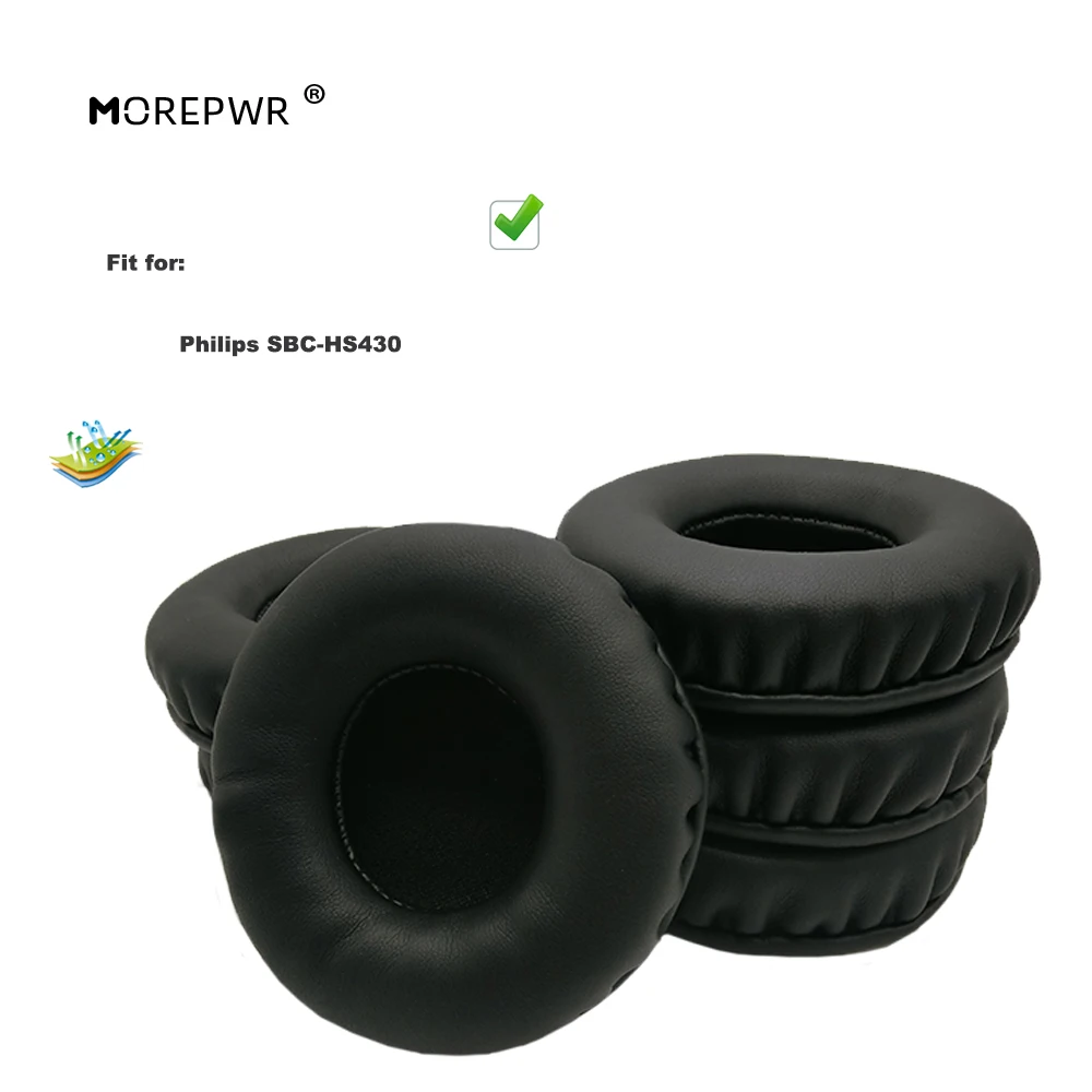 

Morepwr New Upgrade Replacement Ear Pads for Philips SBC-HS430 Headset Parts Leather Cushion Earmuff Sleeve