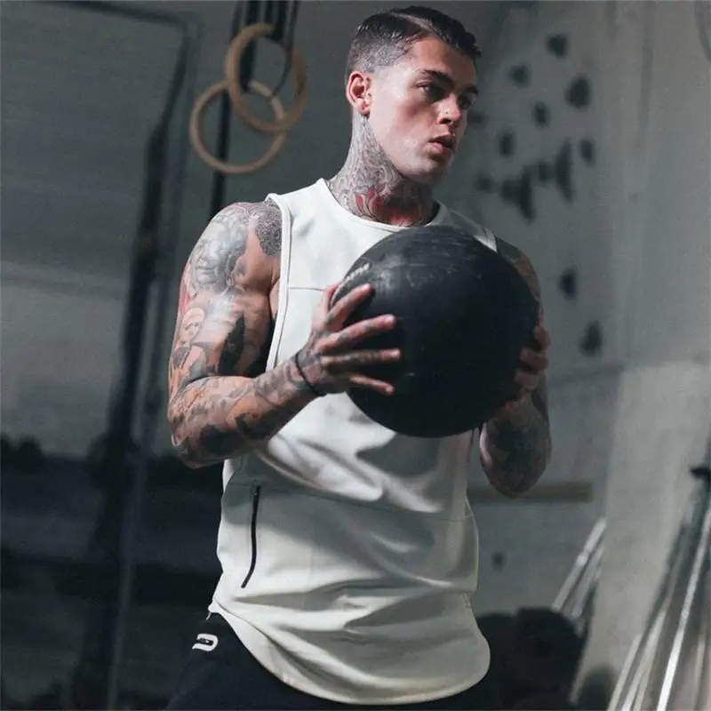 2019 брендовый мужской летний жилет без рукавов на молнии хлопковая дышащая