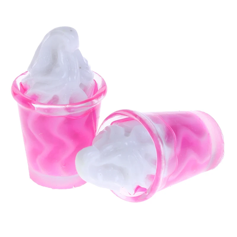 

1:12 Scale Drink Ice Cream Cups Set Model Pretend Play Mini Food Doll Accessories Fit Play House Toy Cute Dollhouse Miniature