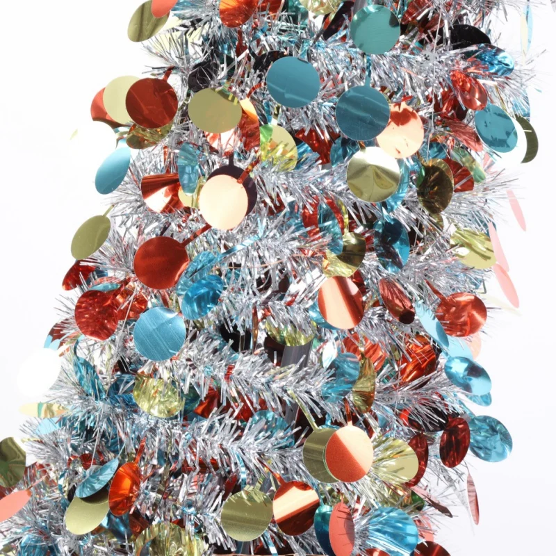 

1.5M DIY Sequin Christmas Tree Popup Collapsible Tinsel Artificial Christmas Tree With Stand Christmas Decorations TreesA