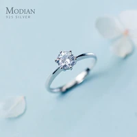 modian 3 different size dazzling aaa zircon ring for women fashion 925 sterling silver wedding engagement ring fine jewelry