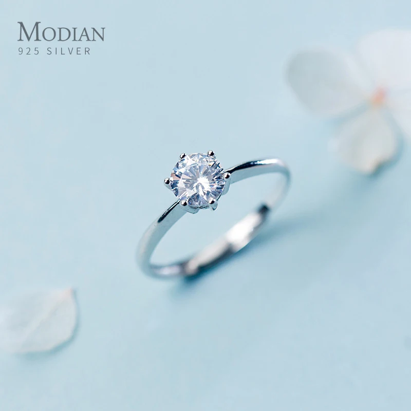 Modian 3 разных Размеры ослепительно AAA циркон кольцо для женщин модные 925