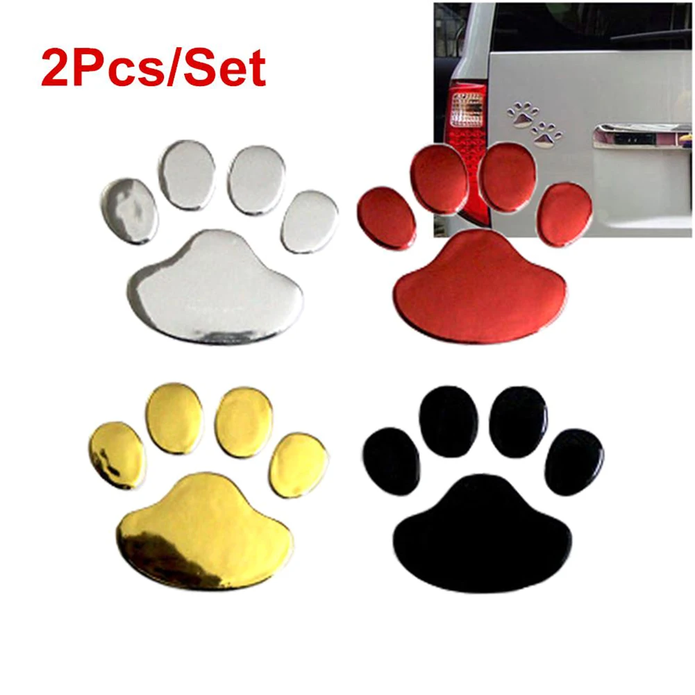 2 шт./компл. автомобиля наклейки классный дизайн Paw 3D животных Собака Следы след на