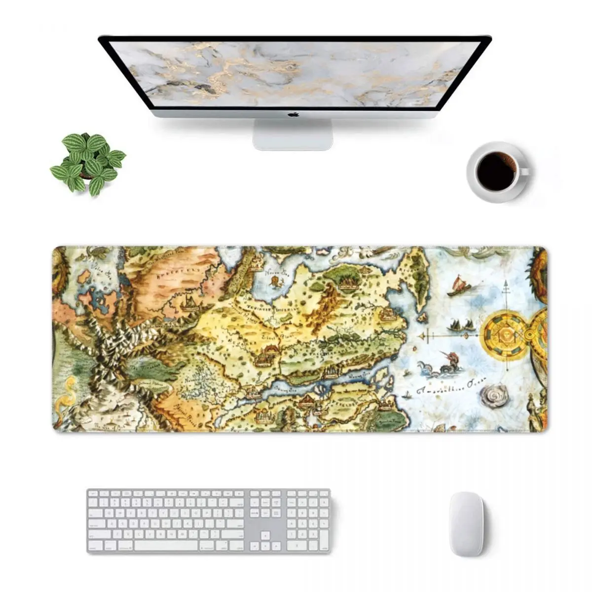 

The World Of Thedas Map Keyboard Desk Mat Mousepad Dragon Age Large Gaming Waterproof Gamers Mouse pad