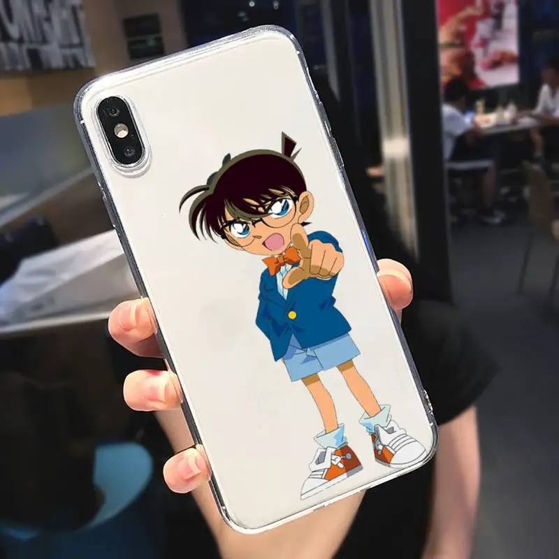 

Japan anime Detective Conan Phone Case Transparent soft For iphone 5 5s 5c se 6 6s 7 8 11 12 plus mini x xs xr pro max