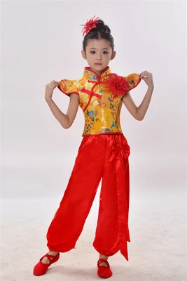 Детские костюмы для народных танцев с драконом Yangko, современные Hanfu, для девочек и мальчиков, Национальный костюм для кунг-фу со львом, ушу, костюм для китайского традиционного танца - Цвет: style4